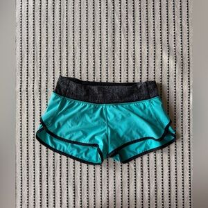 Lululemon Speed Up Lined Low Rise Short 2.5” Turquoise Gray 4